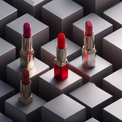 red lipstick isolated on white background