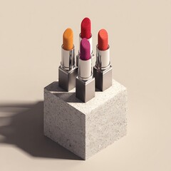 red lipstick isolated on white background