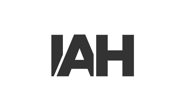 IAH logo design template with strong and modern bold text. Initial based vector logotype featuring simple and minimal typography. Trendy company identity.