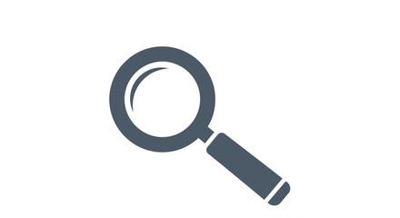 Simple dark blue magnifying glass icon isolated on a white background