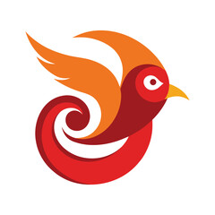 bird creating swirl shapes vector art