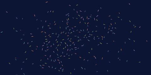 Festive confetti background with small sprayed colourful particles. Irregular vector spots and dots texture with specks