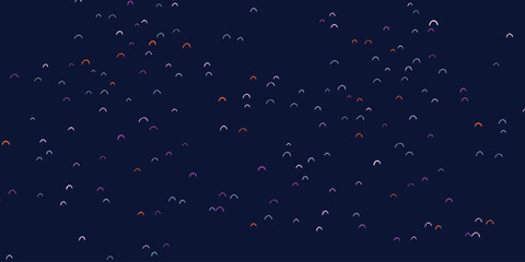 Festive confetti background with small sprayed colourful particles. Irregular vector spots and dots texture with line arches.