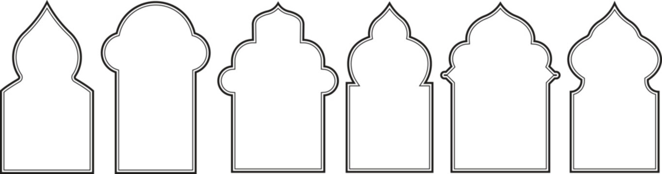 Ornamental Islamic Arch Collection and Arabic Doorway Frames Set