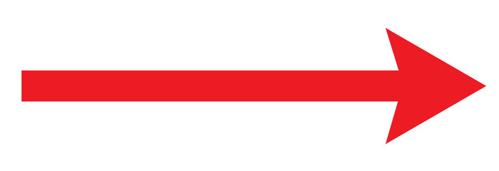 Obraz premium Simple Red Arrow Pointing Right on White Background, Vector Graphic