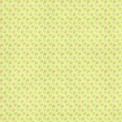 Seamless tiny floral and berry pattern on light green textured background. Delicate and minimal design perfect for fabric prints, wallpapers, and stationery.