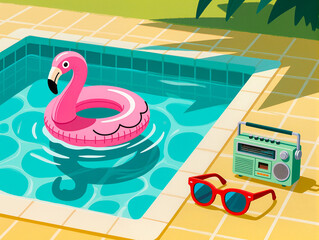 retro swimming pool 