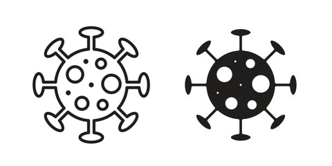 Obraz premium Bacteria icon. Outline and flat icons collection. EPS10