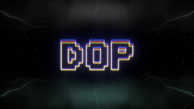 DOP Neon text with retro background