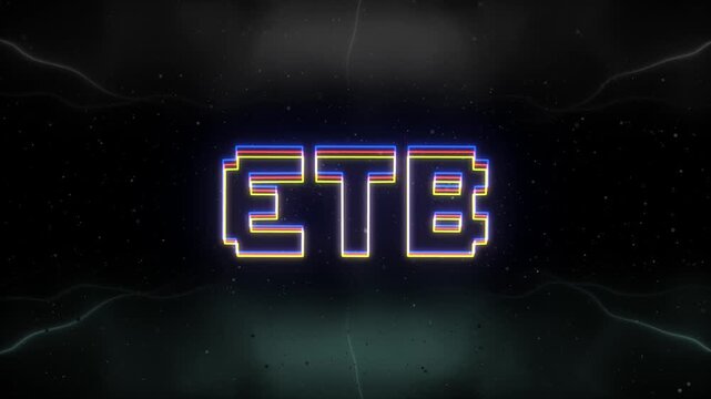 ETB Neon text with retro background
