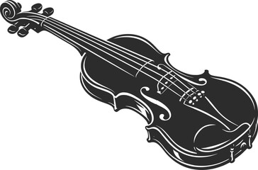 Obraz premium Classic Violin String Instrument Black Ink Illustration.