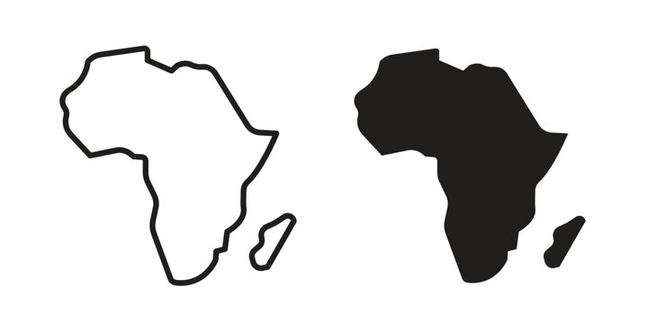 Earth africa icon. Outline and flat icons collection. EPS10