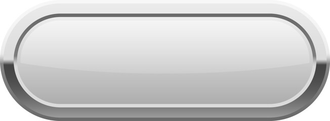 White plastic button with silver metal frame template