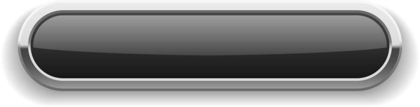 Glossy rounded button template. Black shiny plastic