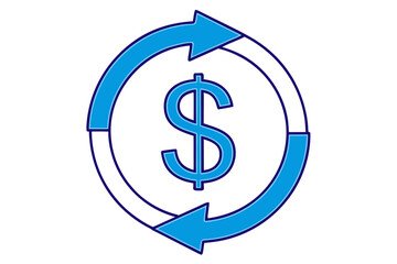 Obraz premium Financial Circulation Concept With Dollar Sign Icon