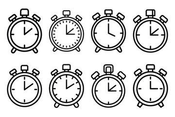 Fototapeta premium valentine romantic timer black and white valentines day silhouette icons set