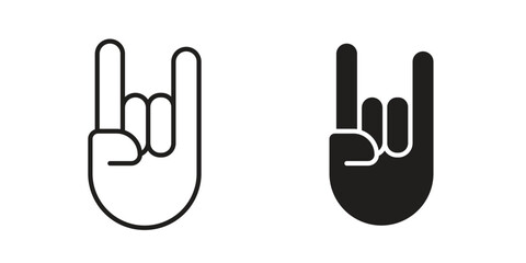 Obraz premium Hand Horns icon. Outline and flat icons collection. EPS10