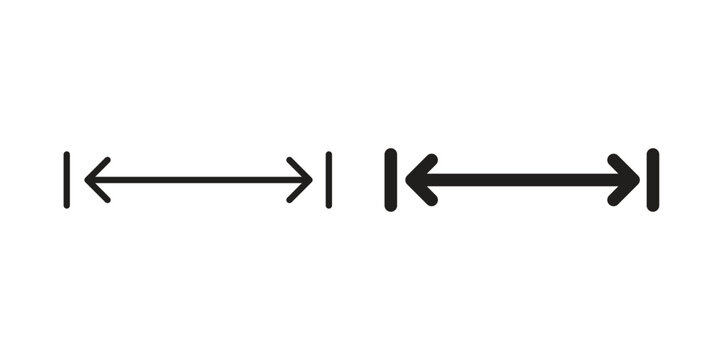 Height and width icon. Outline and flat icons collection. EPS10