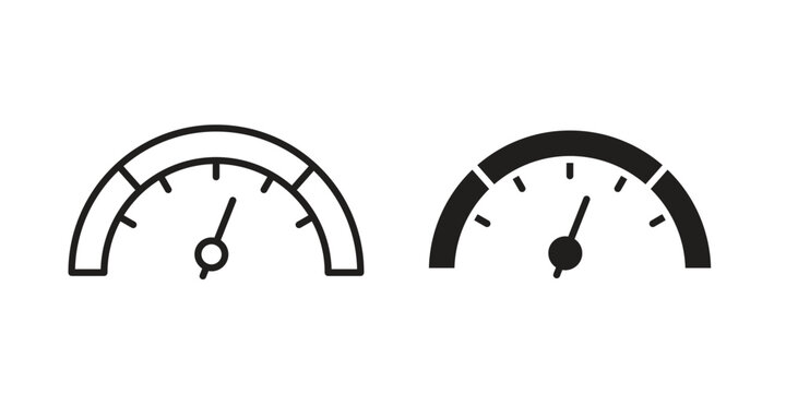 Gauge icon. Outline and flat icons collection. EPS10