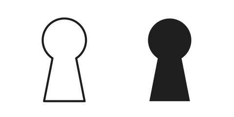 Keyhole icon. Outline and flat icons collection. EPS10