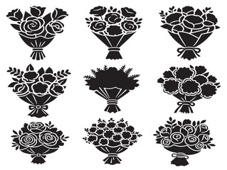 Flower bouquet silhouette with a stunning and gift-worthy design