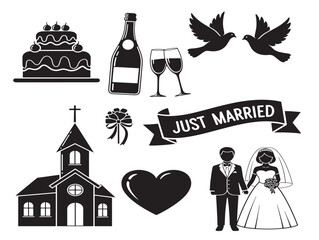 Wedding decoration silhouette with a beautiful and celebratory design