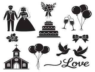 Wedding decoration silhouette with an elegant and romantic design