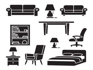 Home furniture silhouette with a cozy and functional design