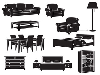 Home furniture silhouette with a modern and stylish design