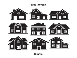 Real estate house silhouette with a classic and inviting design