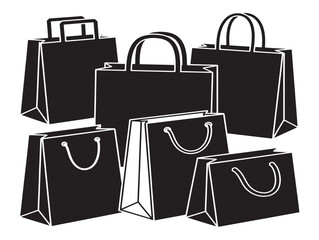 Shopping bag silhouette icon black on white background vector