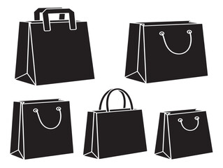 Shopping bag silhouette icon for retail and consumer graphics