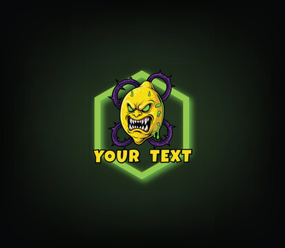 This esports-style logo looks very aggressive and stylish! Lemon monster with spikes