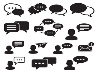 Communication chat silhouette icon for messaging and talk themes