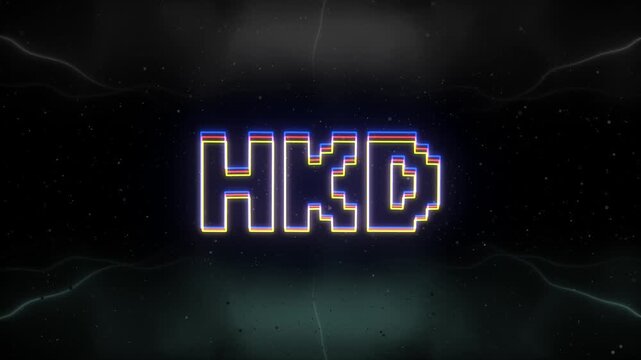 HKD Neon text with retro background