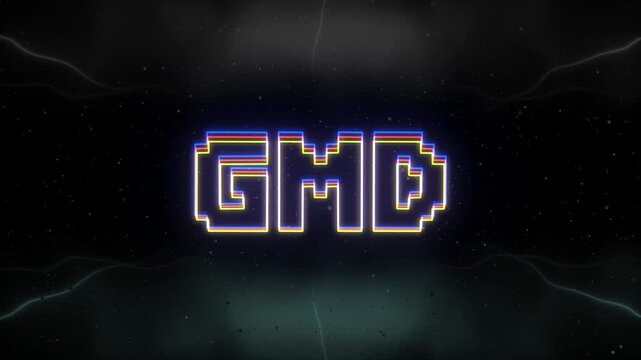 GMD Neon text with retro background