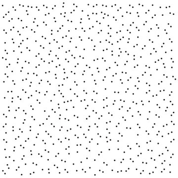 Abstract black polka dot seamless pattern on white background for textile, wrapping paper, wallpaper, fashion fabric, and minimalist graphic design, EPS 10 vector illustration.