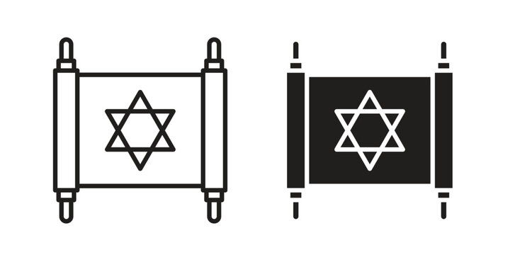Scroll Torah icon. Outline and flat icons collection. EPS10