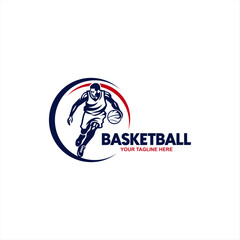 Fototapeta premium Dynamic Volleyball Player Sports Team Logo