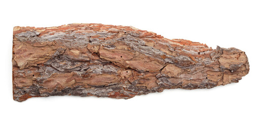 Natural pine tree bark on a white background. © voren1