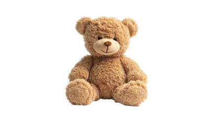 Obraz premium Soft brown teddy bear plush toy sitting centered on transparent grid background