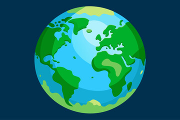 Fototapeta premium Illustration of the earth from space with continents and oceans