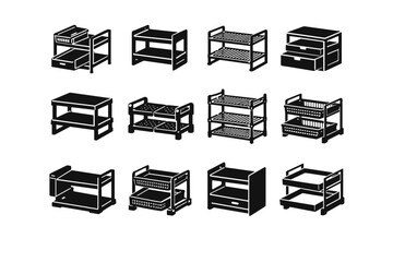 Image materials organizer simple storage plastic material cabinet generation icon sink variation