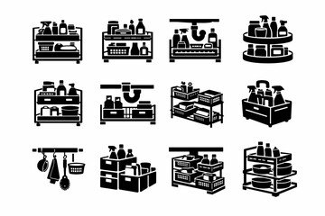Optimization cabinet image design vector simple space generation tidy reduction concept icon