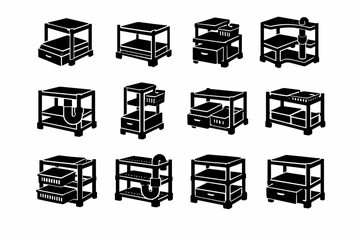 Lasting longevity utility simple durability daily durable vector rack generation cabinet icon