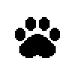 Pixel Animal Paw Icon. Paw Print Pixel Art. Footprint Animal Pixel Art. Claws Pixel Art.