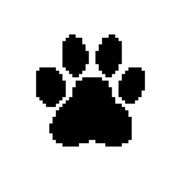 Pixel Animal Paw Icon. Paw Print Pixel Art. Footprint Animal Pixel Art. Claws Pixel Art.