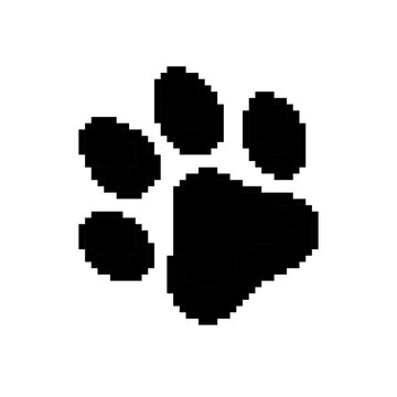 Pixel Animal Paw Icon. Paw Print Pixel Art. Footprint Animal Pixel Art. Claws Pixel Art.