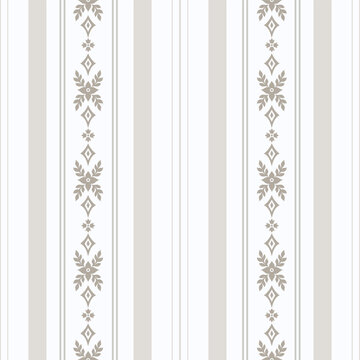 Damask art deco striped seamless pattern element. Vintage classical old fashioned damask ornament, seamless texture for wallpapers, textile.