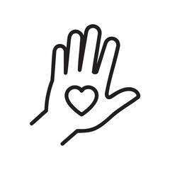 Obraz premium Giving hand with heart icon for kindness charity and social volunteer support for community